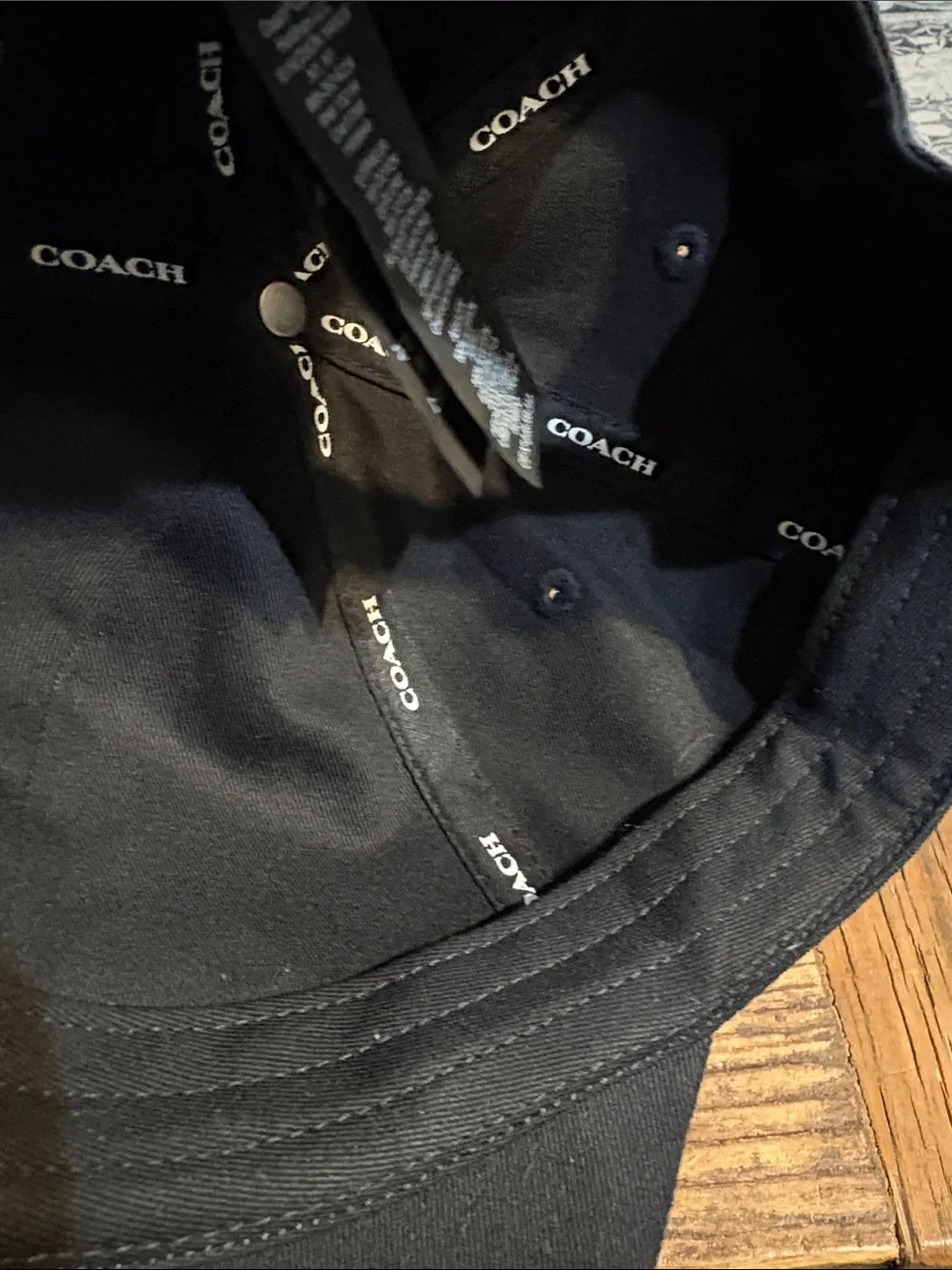 Coach Black Embroidered Logo Baseball Cap - Picture 6 of 8